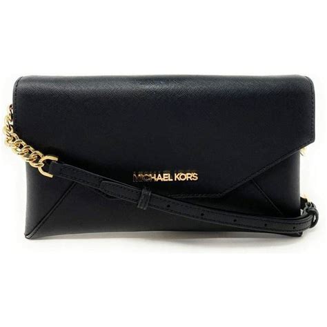 michael kors saffiano clutch black|Michael Kors Saffiano Leather Envelope Clutch Convertible.